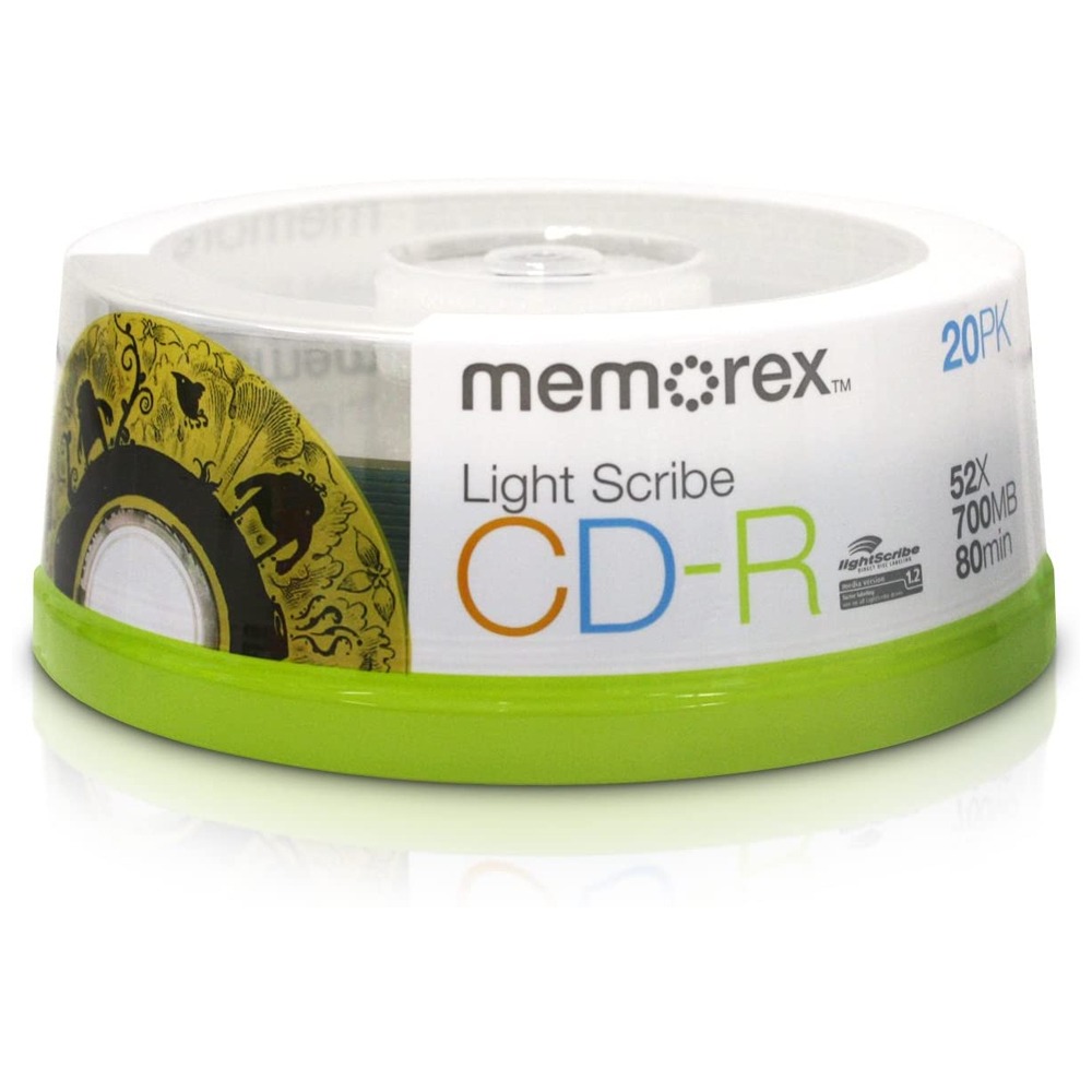 Memorex 라이트스크라이브 CD R 블랭크 미디어 디스크 20팩 700MB 80 min