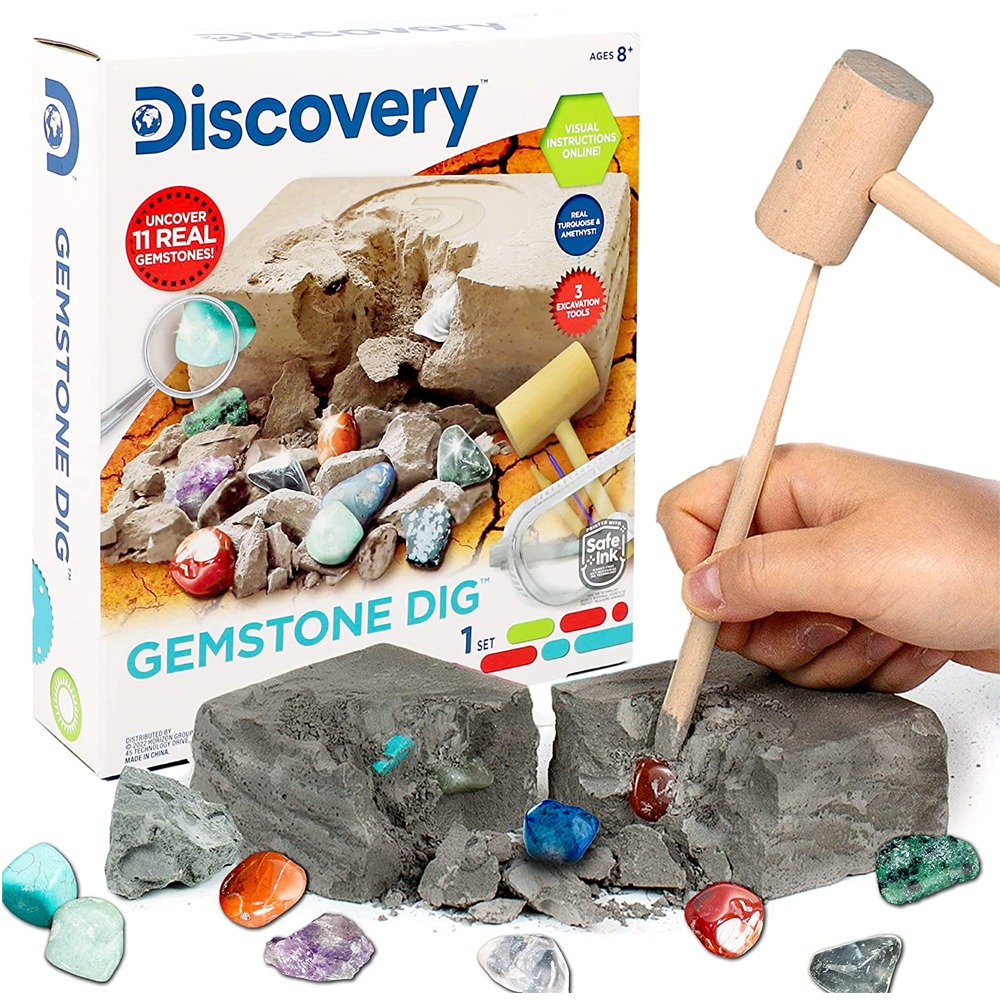 디스커버리 키즈 젬스톤 보석 11개 광물 원석 발굴 세트 Gemstone Dig Stem