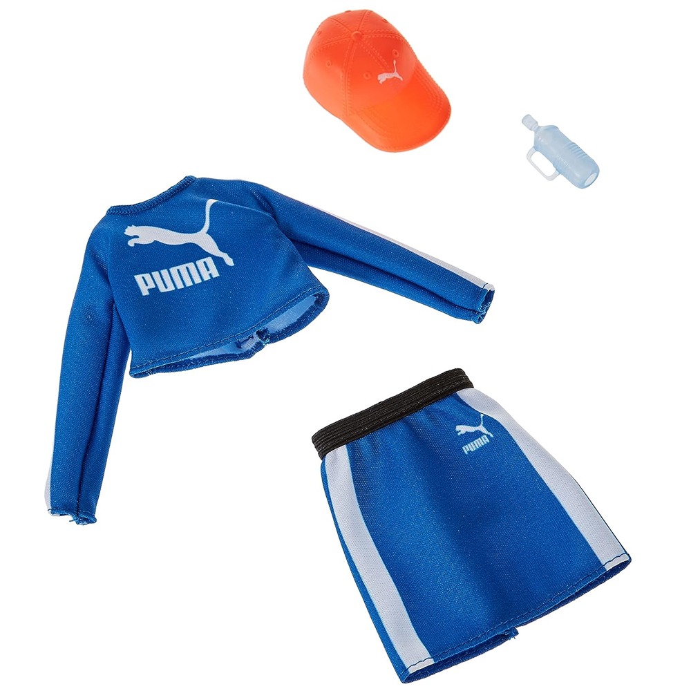 바비패션 2팩 의류 인형옷 세트 블루 추리닝 운동복 푸마 브랜드 의상 패션 팩 모자 물병