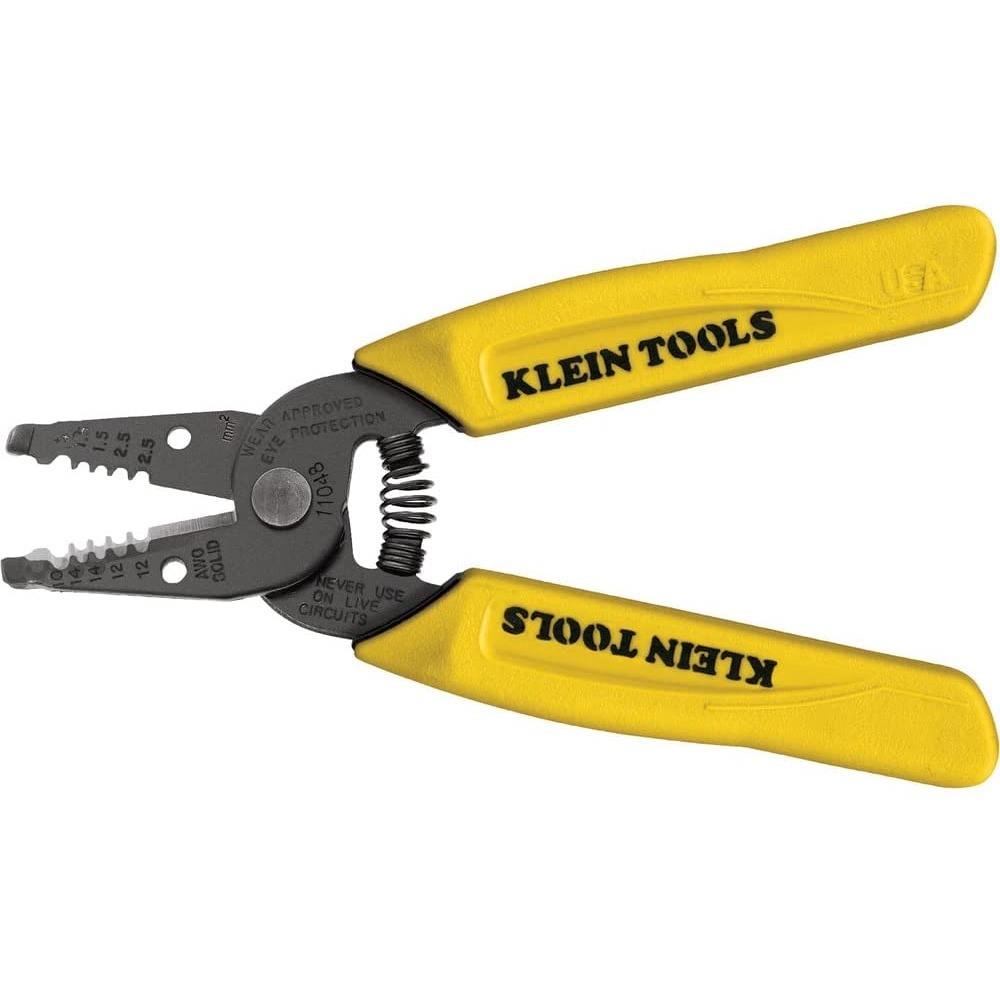 Klein Tools 11048 솔리드 와이어용 듀얼 와이어 스트리퍼 커터 스몰 사이즈 10 12 14 AWG
