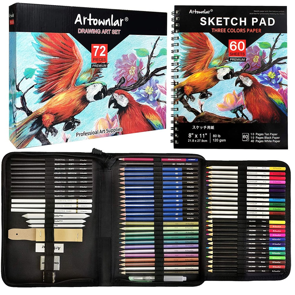 Artownlar 72팩 드로잉 스케치북 색연필 세트