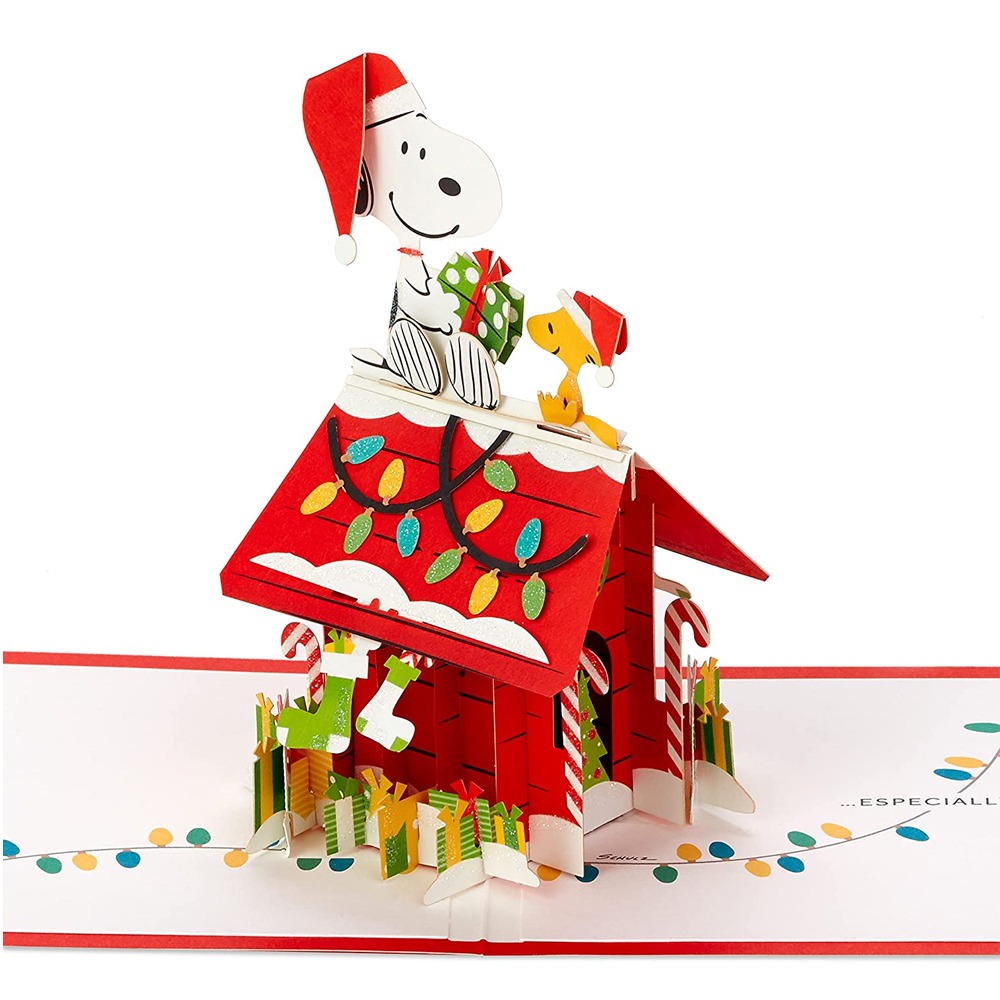 홀마크 시그니처 팝업 3D 크리스마스 카드 스누피 하우스