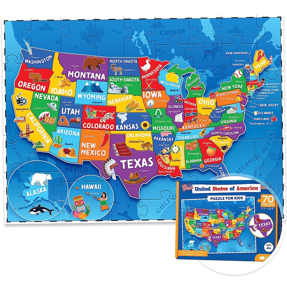 미국 USA 지도 퍼즐 50개 주 직쏘 지리 학습 퍼즐