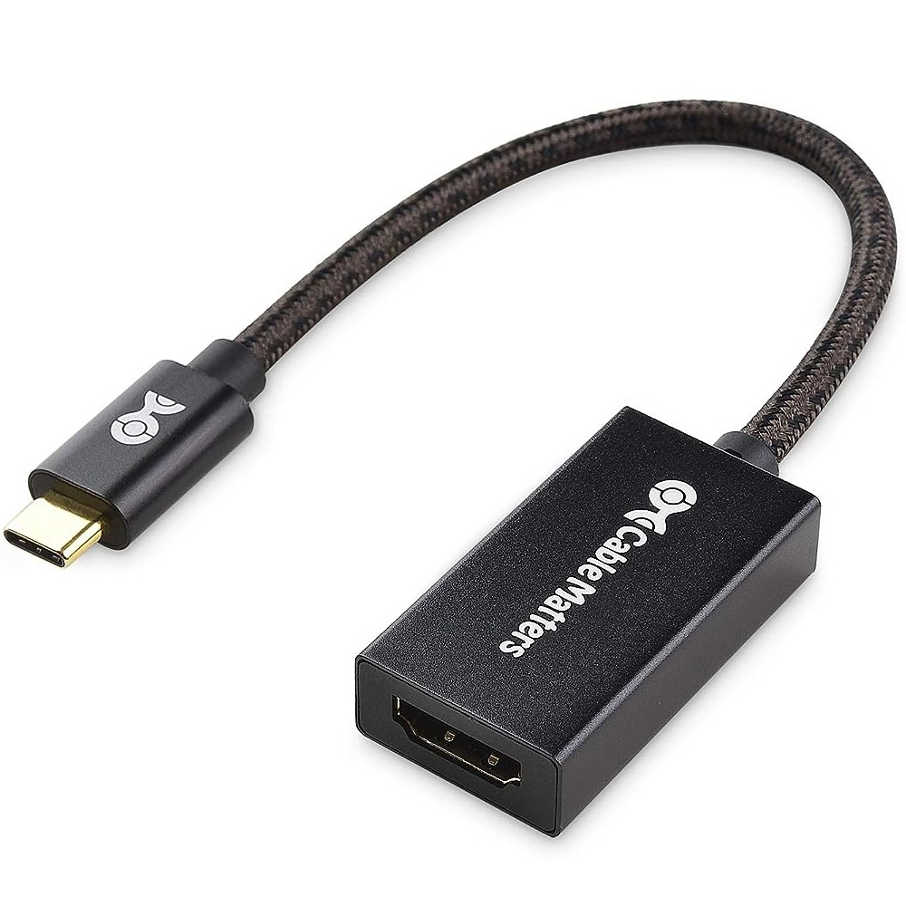 CableCreation USB C to HDMI VGA 4K 듀얼 모니터 어댑터 블랙