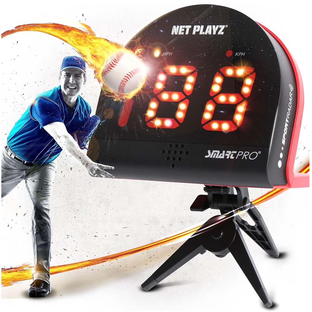 NetPlayz 야구 스피드건 구속 측정기 트레이닝 스마트 센서 휴대용 케이스 포함