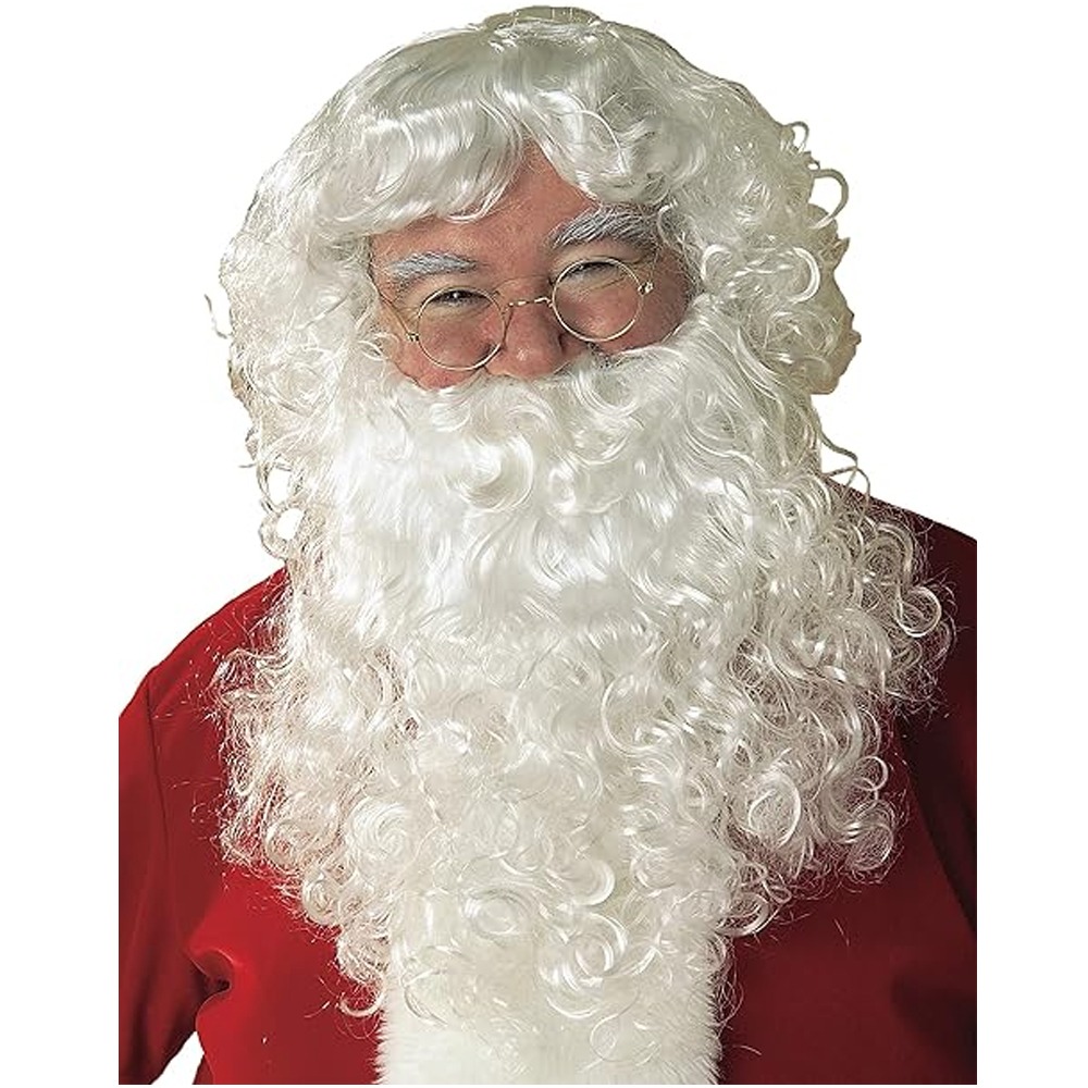크리스마스 산타 긴 수염 가발 세트
