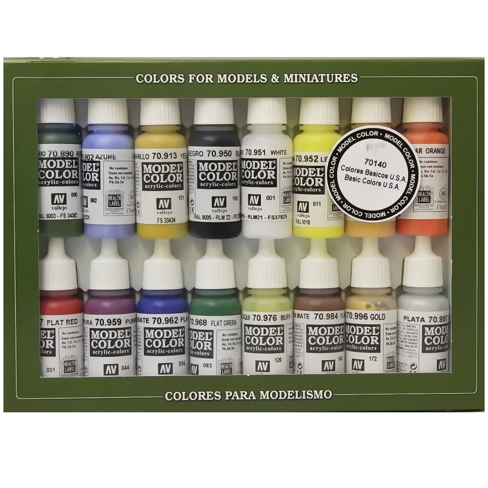 Vallejo 바예호 베이직 USA 컬러 페인트 물감세트 16 bottles X 17ml