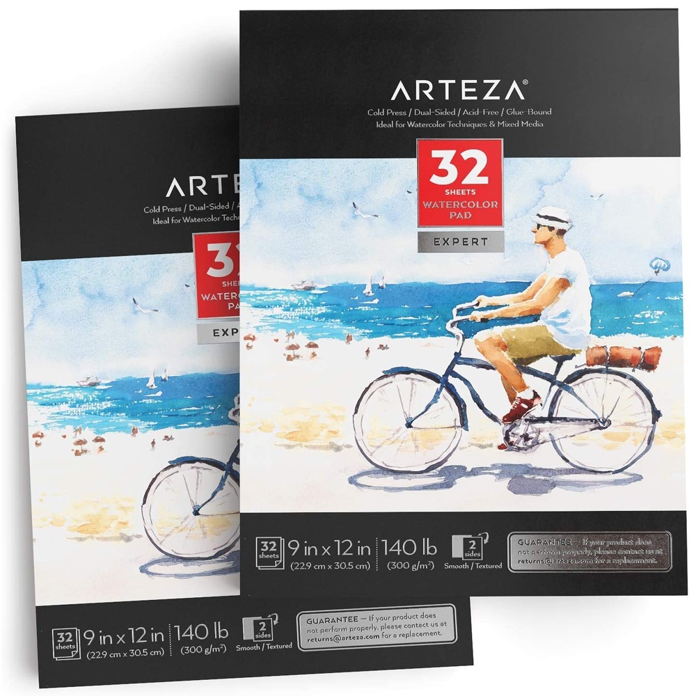Arteza 아르테자 수채화 스케치북 종이 용지 32매 x2개 전문가용