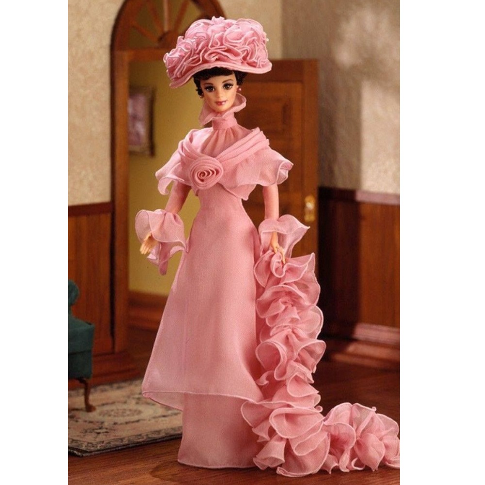 바비 마이페어레이디 오드리 헵번 엘리자 두리틀 핑크 오르간자 가운 드레스 인형
