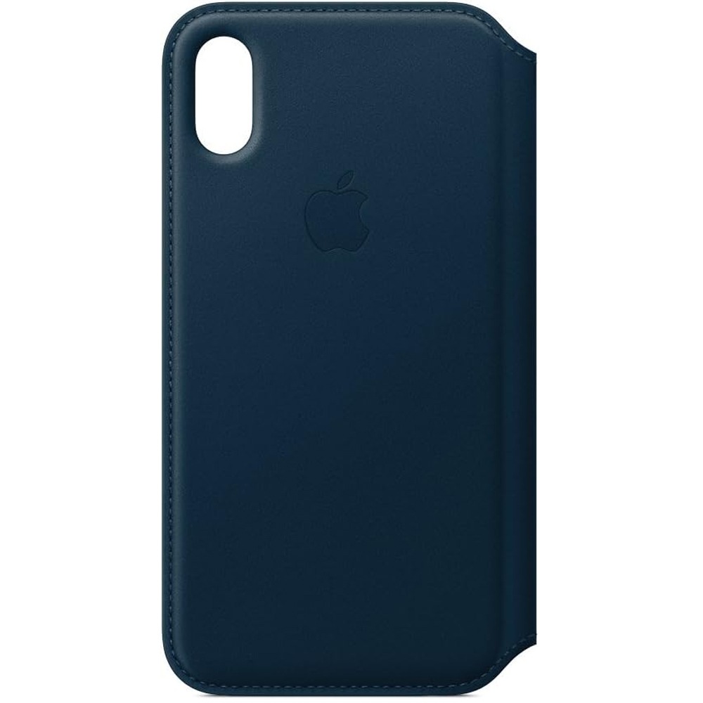 애플 아이폰 X 전용 래더 폴리오 가죽 휴대폰 케이스 코스모스 블루