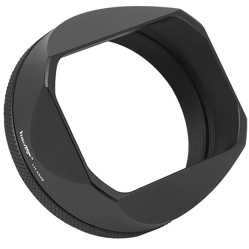 Haoge LH-X54B 스퀘어 메탈 렌즈 후드 with 49mm Adapter Ring