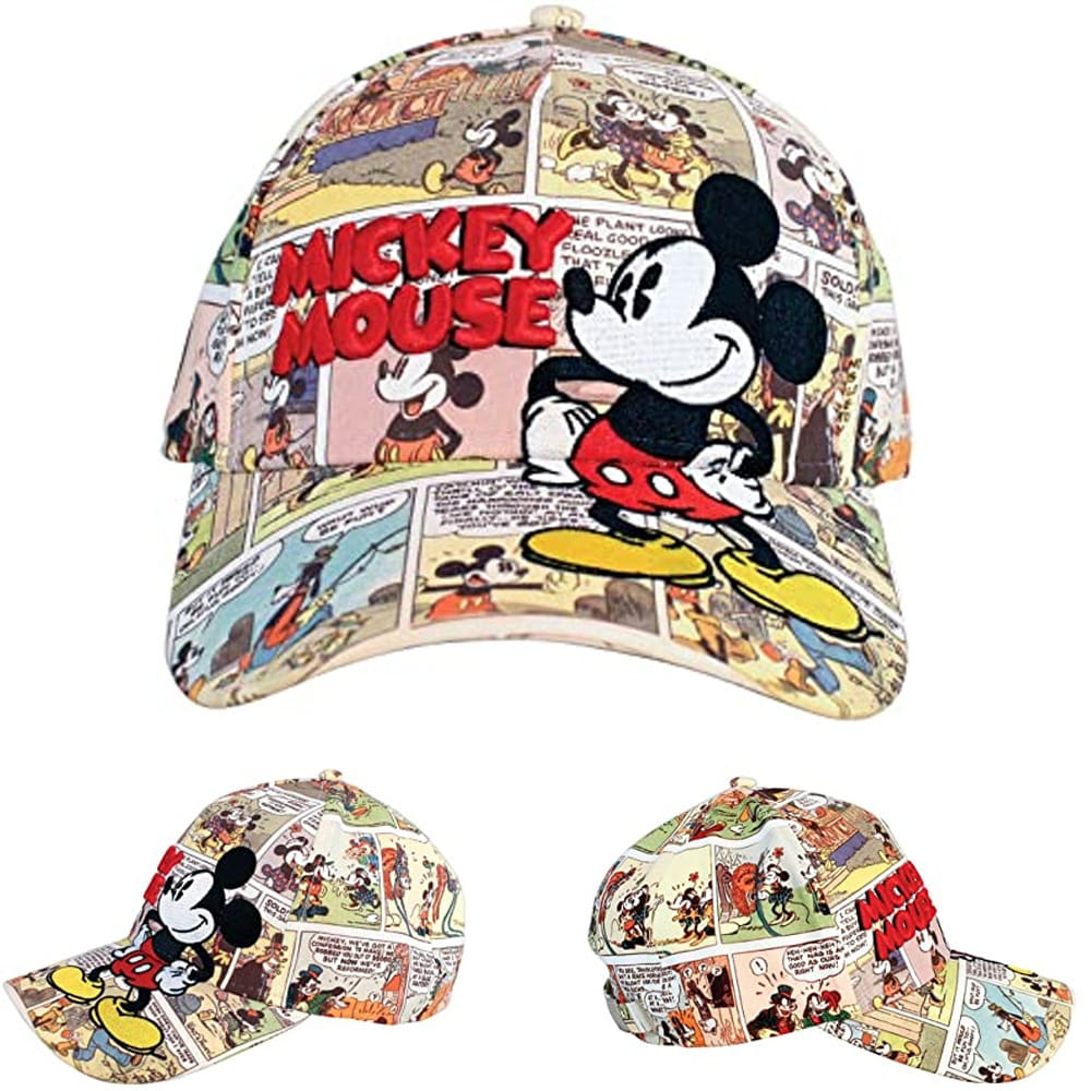 디즈니 미키마우스 코믹북 프린트 스냅백 모자