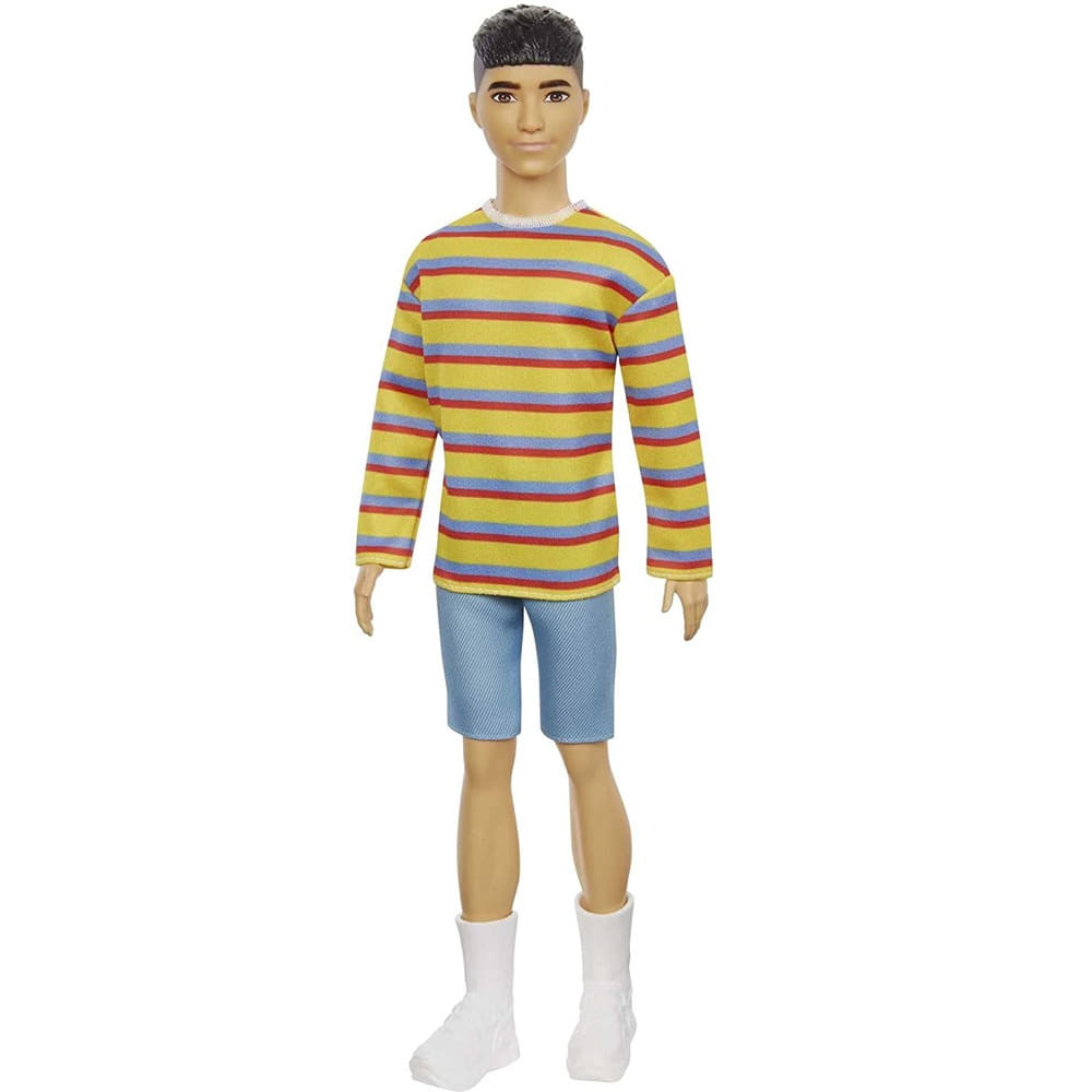 바비인형 켄 패셔니스타 패션인형 패션돌 피규어 장난감 줄무늬 셔츠 데님 반바지
